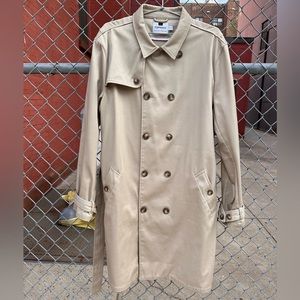 TOPMAN TAN TRENCH COAT ZARA BURBERRY STYLE RAIN XXL XL UNLINED